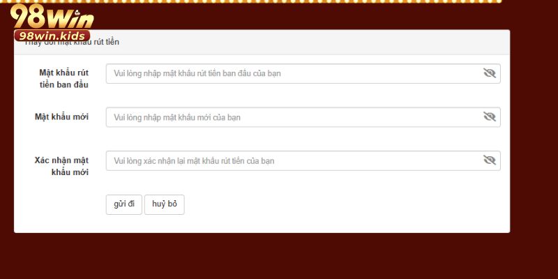 Thay đổi mật khẩu rút tiền không khó 