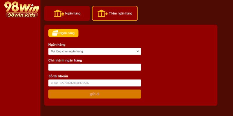 Người chơi gửi yêu cầu rút tiền đến 98win